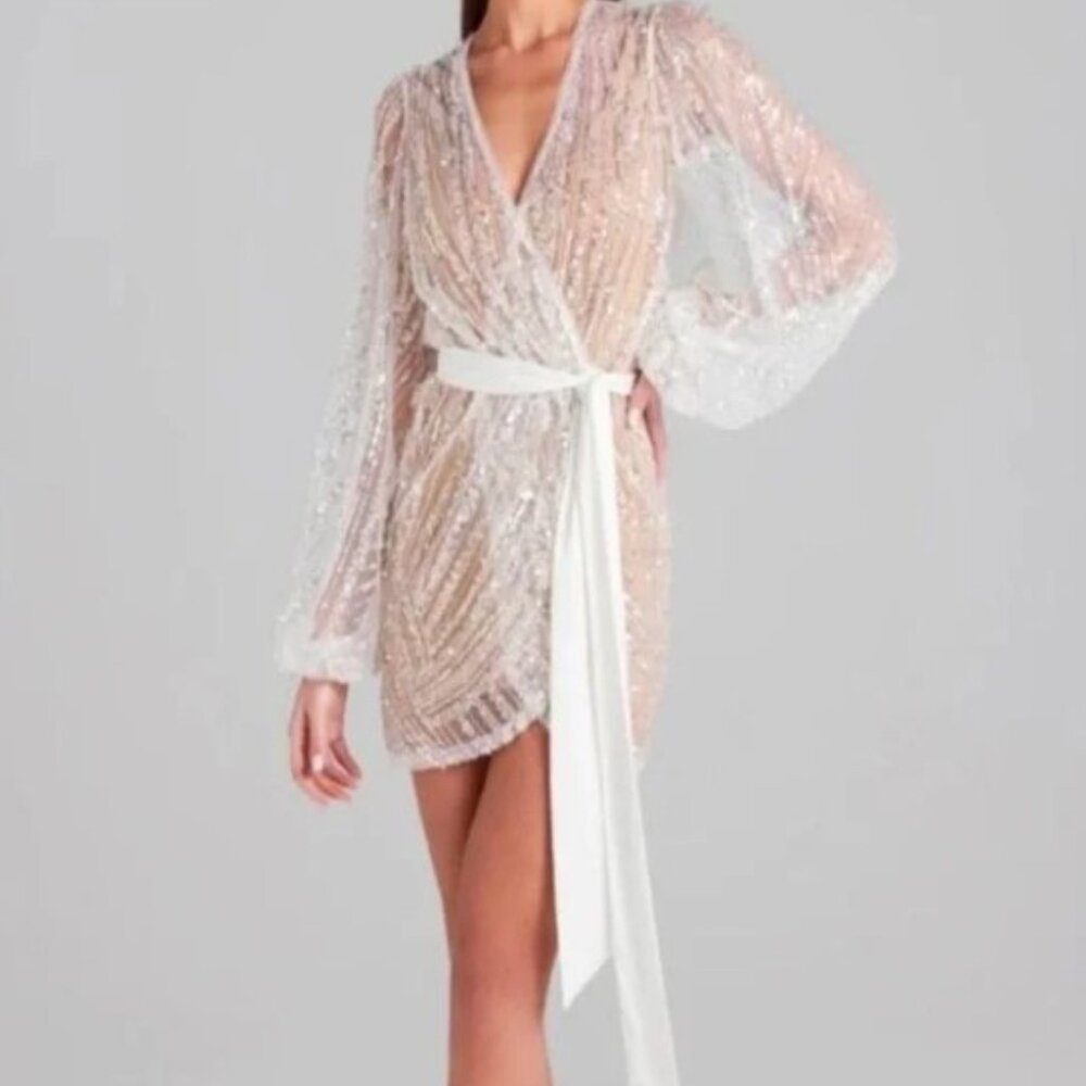 NADINE MERABI Sequin Embellished Dress
